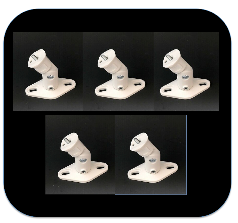 Set Of 5 Wall Mount brackets White For Bose Acoustimass Satellite speaker - FREE SHIPPING
