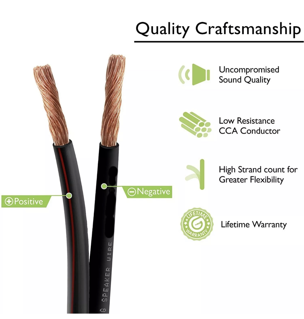 Set of 5 - 16 Gauge Speaker Cable for Bose Lifestyle 18 28 38 48 - RCA to Bare Wire