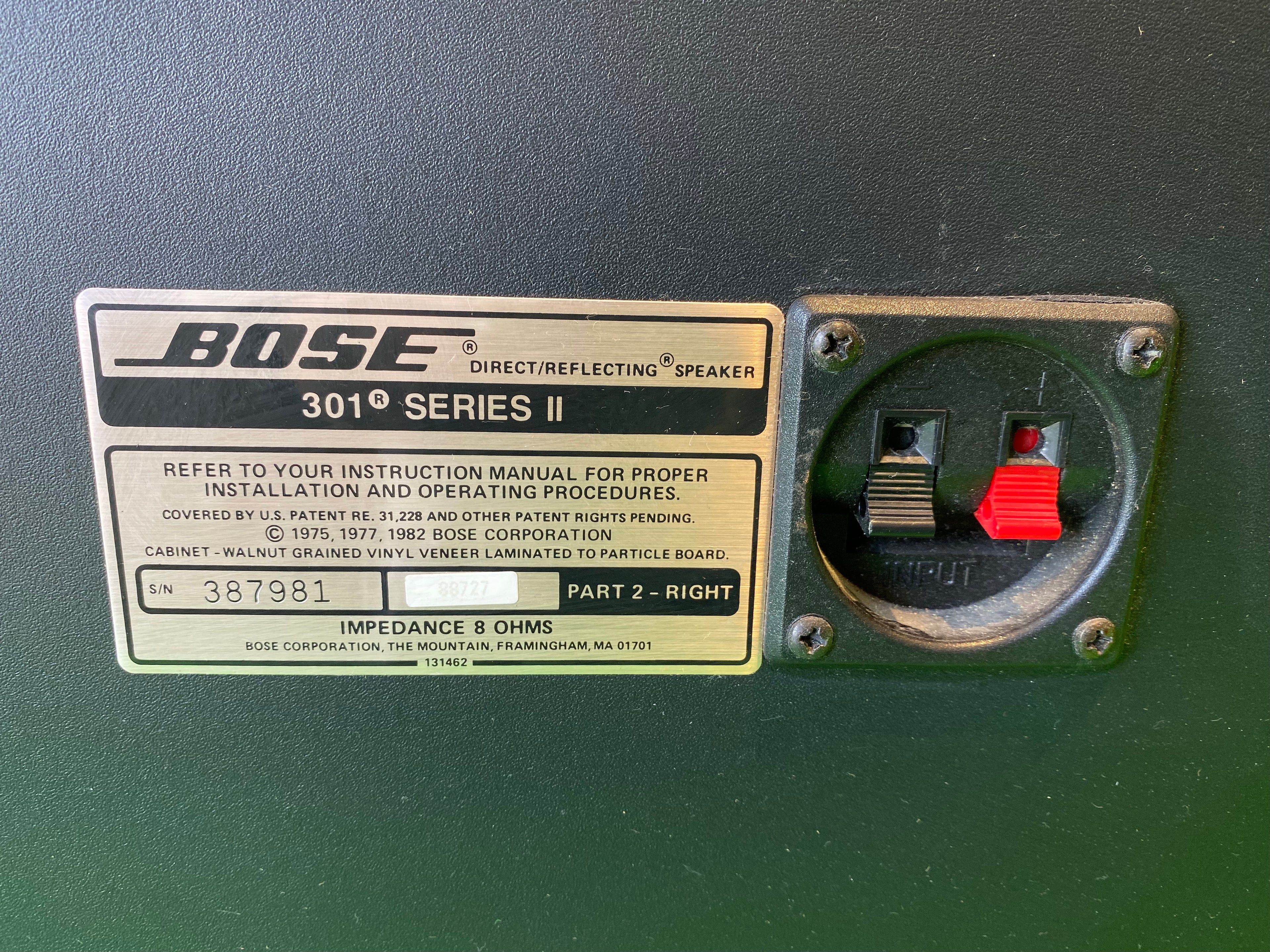 Bose 301 Series II loudspeaker (Single Right Speaker)