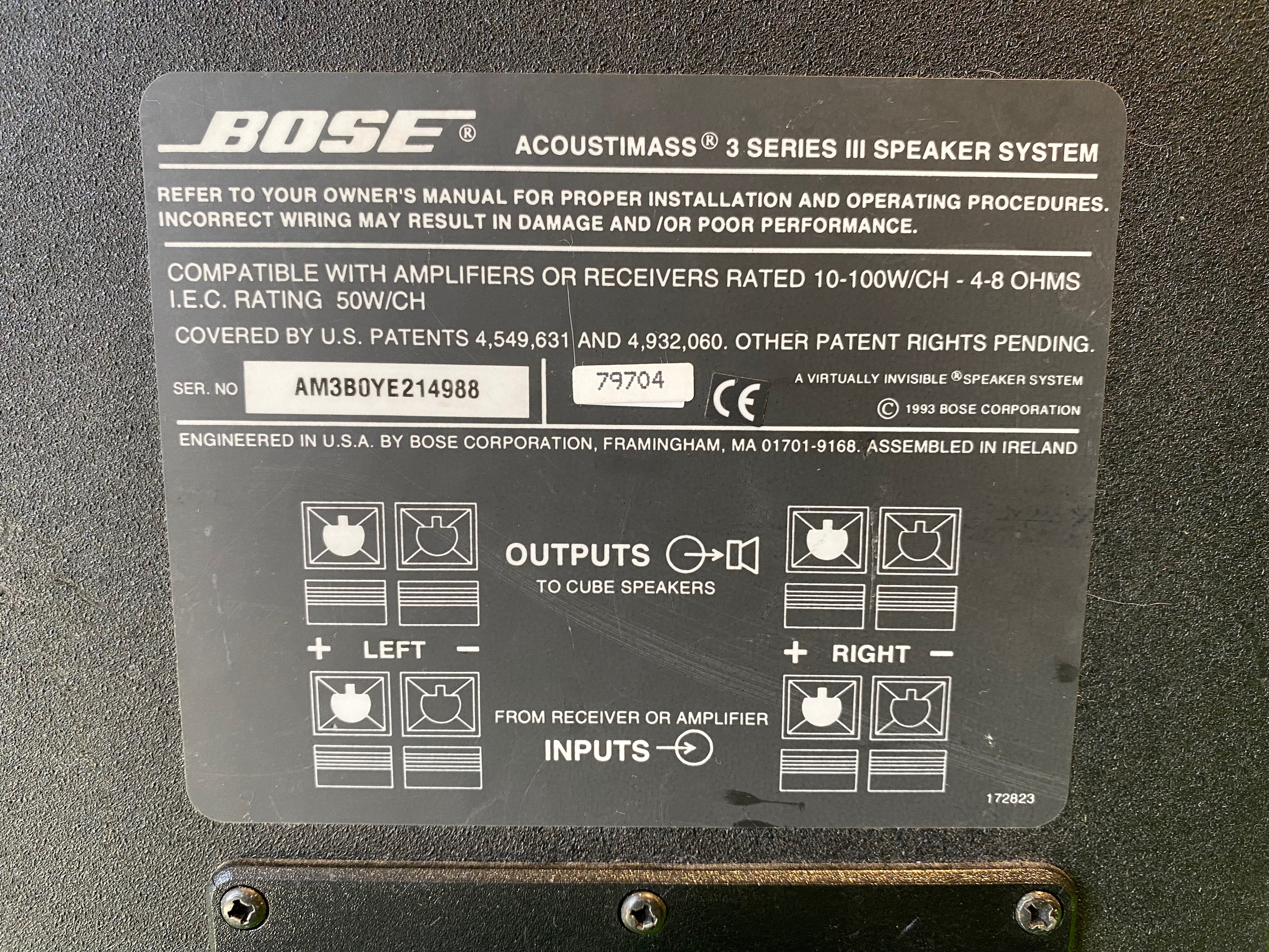 Bose Acoustimass 3 Series III (Single Subwoofer)