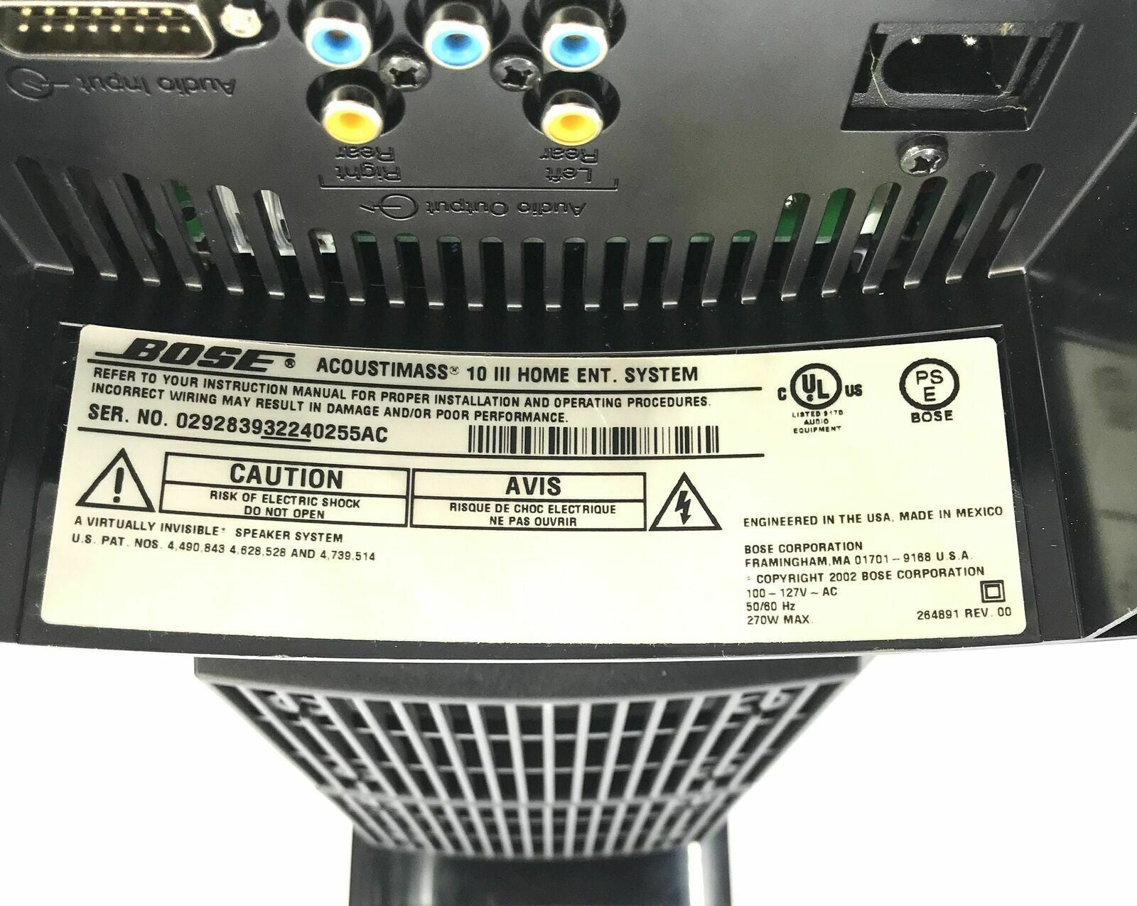 Bose Acoustimass 10 Series III Subwoofer (Black) B Grade