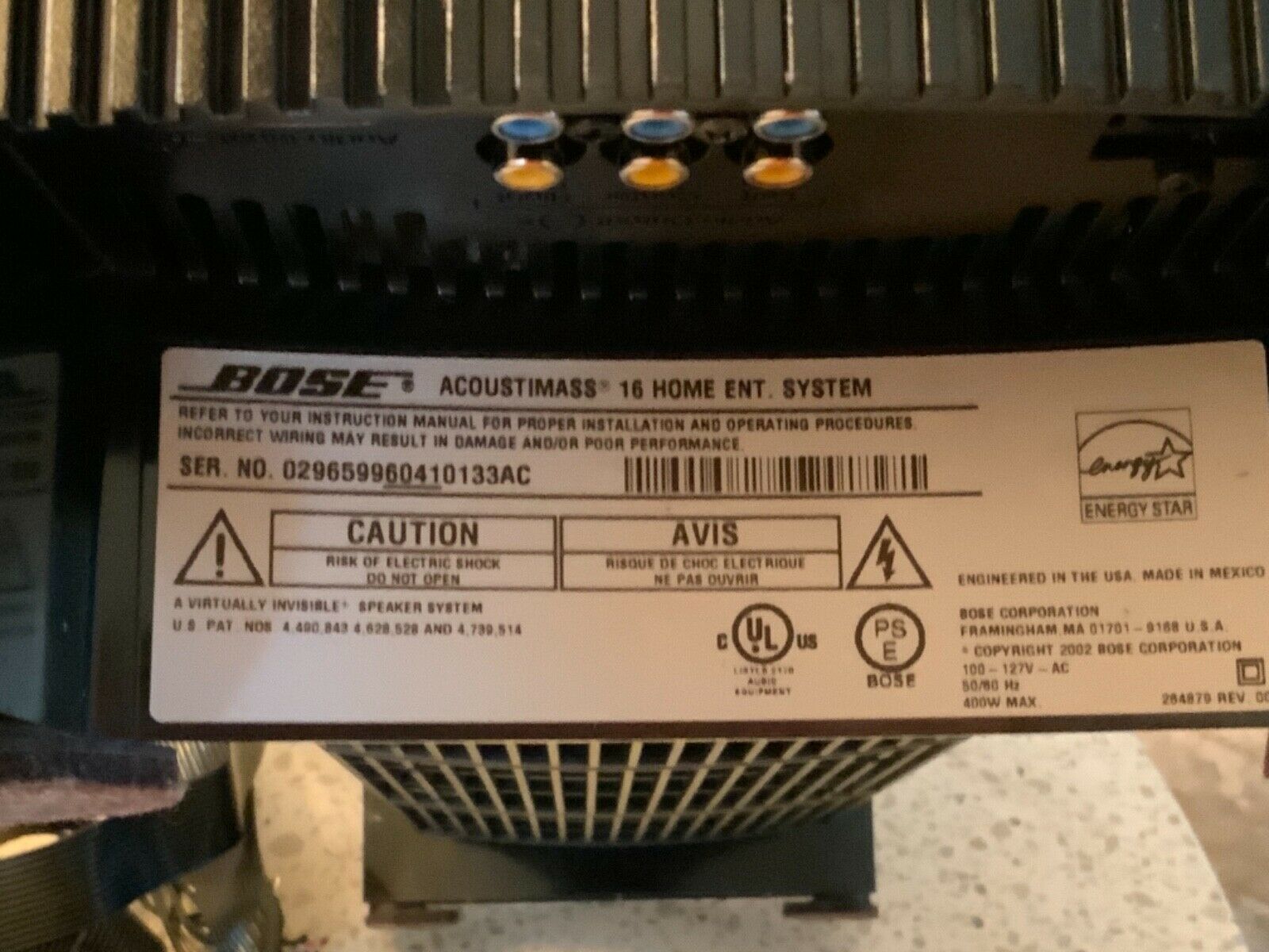 Bose Acoustimass 16 Series II Subwoofer -  B Grade with input cable