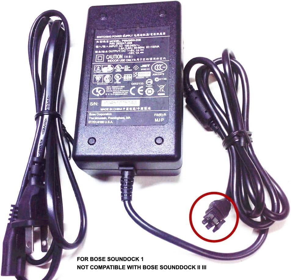 Replacement AC Adapter for Bose Sounddock 1 PSM36W- 208 18V 1A 4 Connector SoundDock