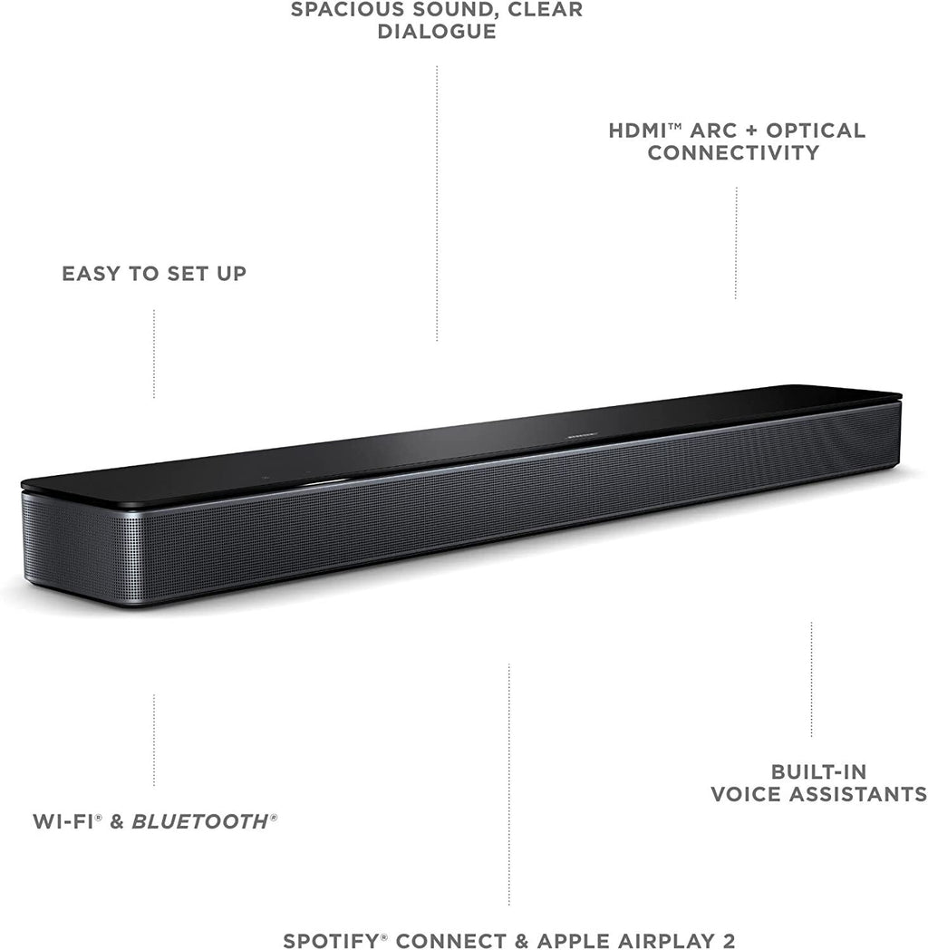 Bose Smart Soundbar 600 Dolby Atmos with Alexa Built-in, Bluetooth connectivity, Black