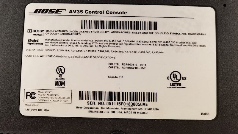 Bose Repair Service For Bose Lifestyle AV35 Console Lifestyle V25 V35 135