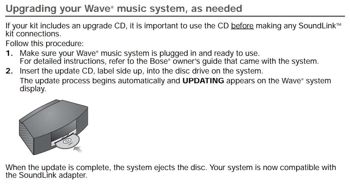 Bose Wave Music II AWRCC1 AWRCC2  Upgrade Kit for Bose Wave Bluetooth Music Adapter