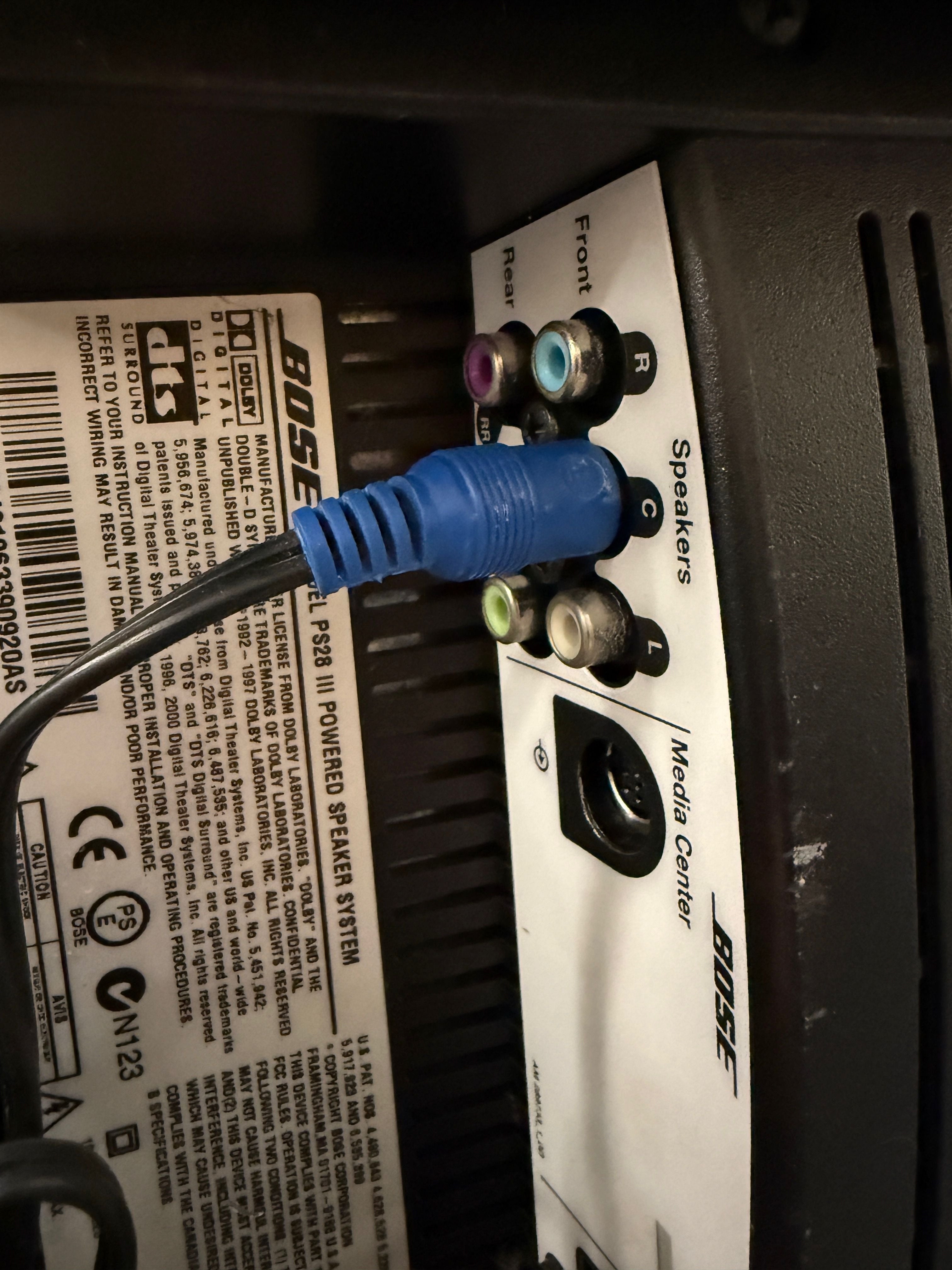 replacement Bose Front Speaker Cables: Left Center Right - 12FT Black