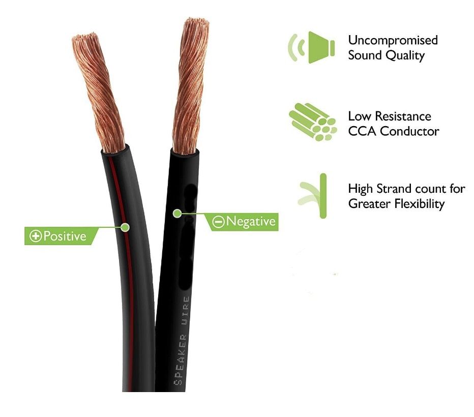 USAV Set of 5 Speaker Cable for Bose Lifestyle Acoustimass System - RCA to Bare Wire