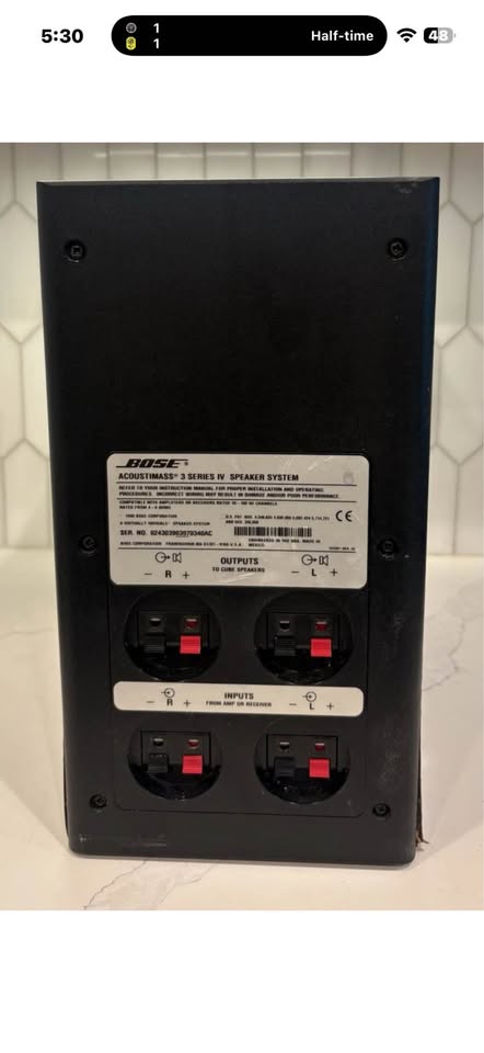 Bose Acoustimass 3 Series IV speaker system rear view