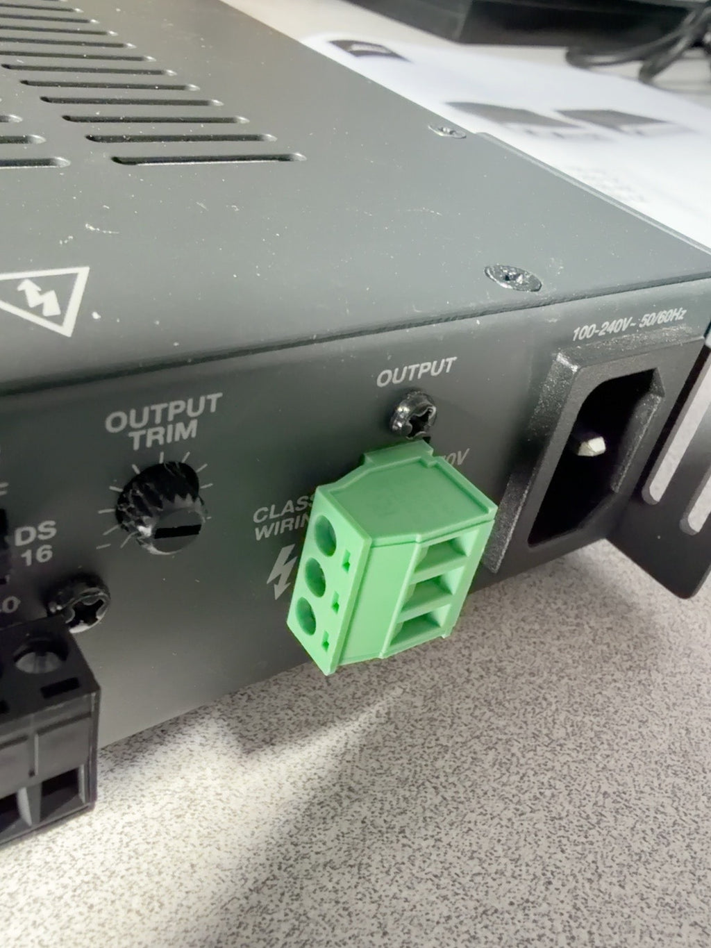 3-Pin Euroblock connector installed on Bose FreeSpace IZA 190-HZ amplifier