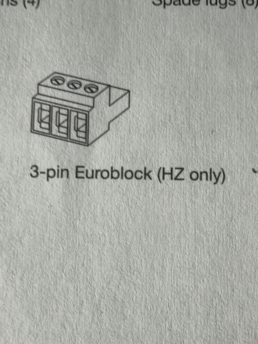 3-Pin Euroblock HZ only connector reference