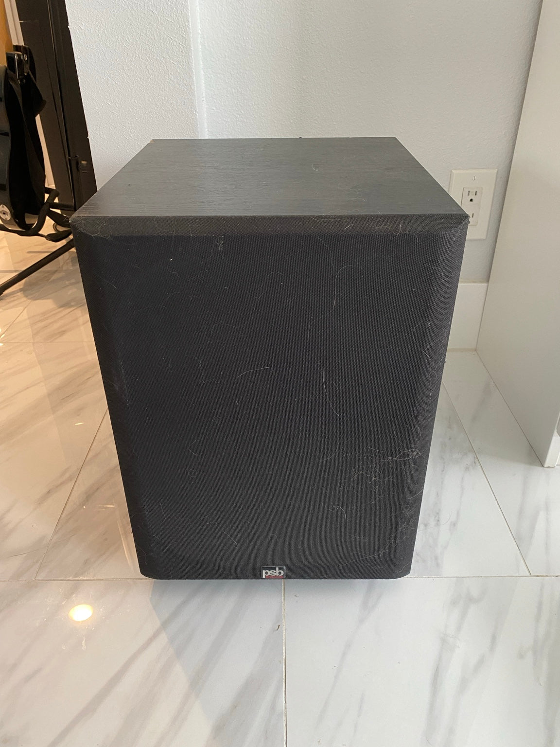 PSB Alpha SubSonic 5 powered subwoofer front with grille, actual item