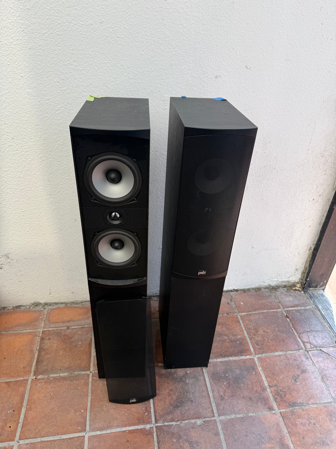 PSB Alpha T floorstanding speakers pair front view