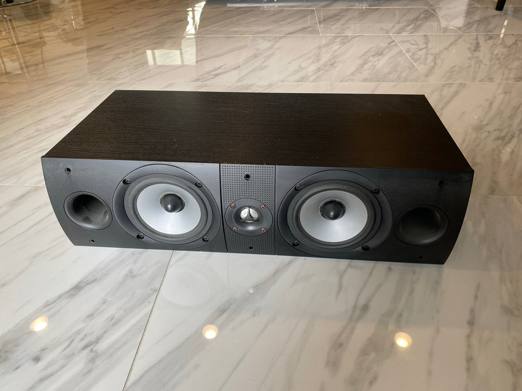 PSB Image 8C center channel speaker with grille removed showing drivers